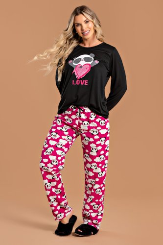 pijama infantil feminino coracao panda toy3215 6