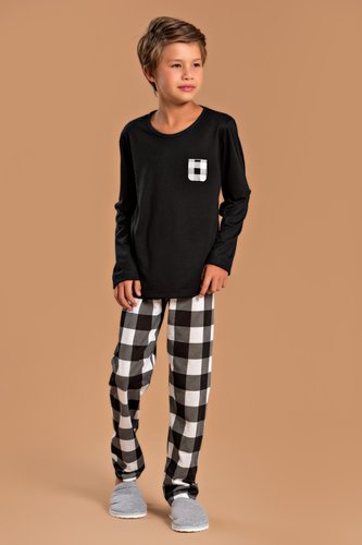 pijama infantil masculino bolso xadrez jc04 1