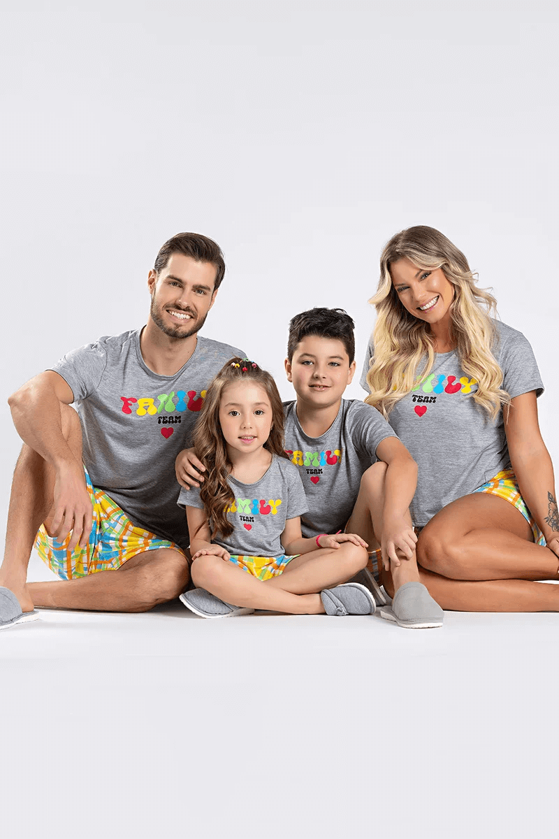 pijama familia pai mae e filho