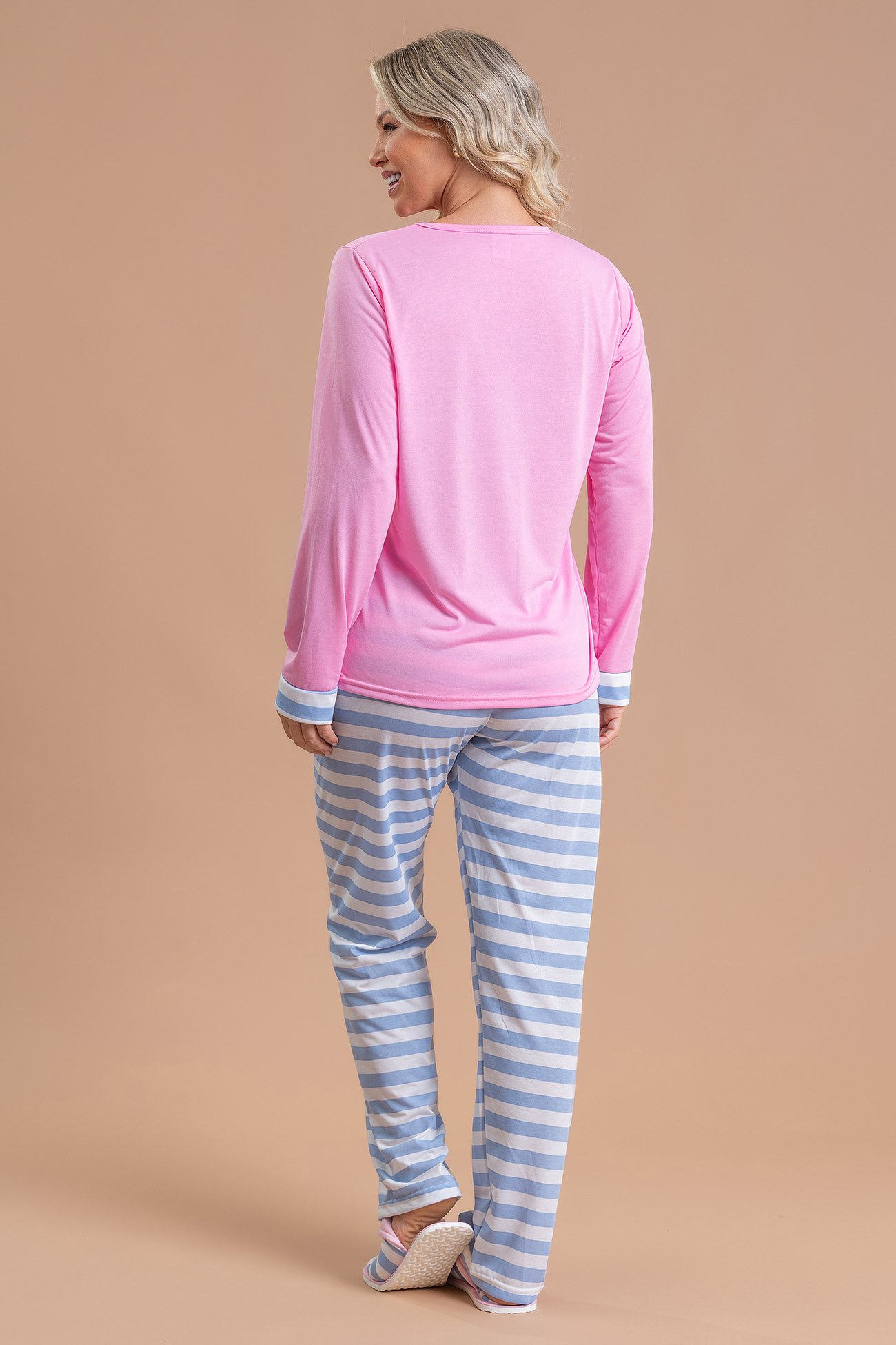 Pijama Feminino Pinguim Com Cachecol